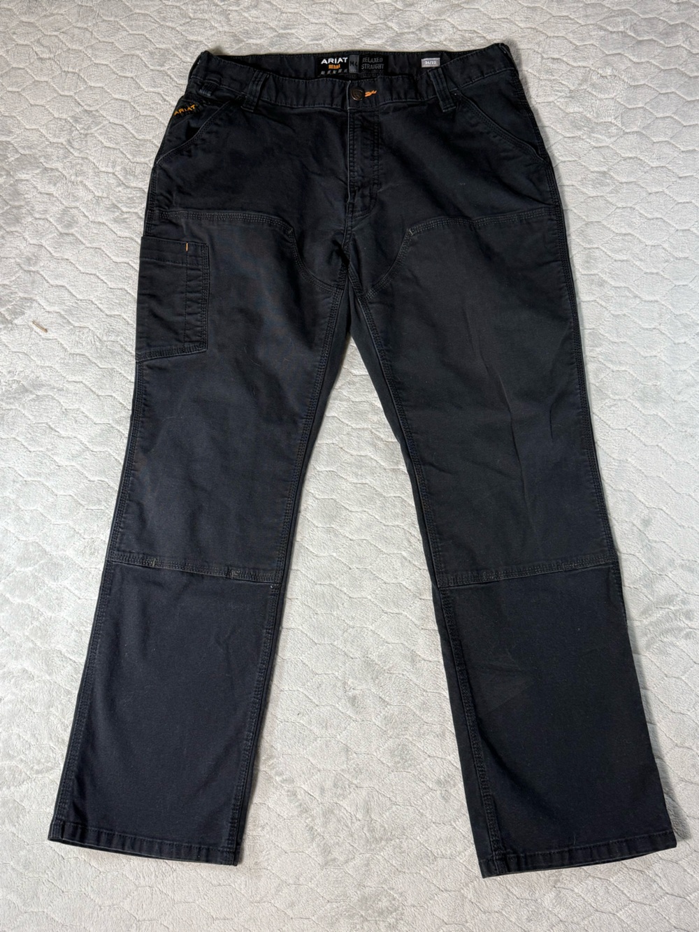 Ariat Rebar M4 Relaxed Straight Double Front Utility Work Pants 34x32 Black